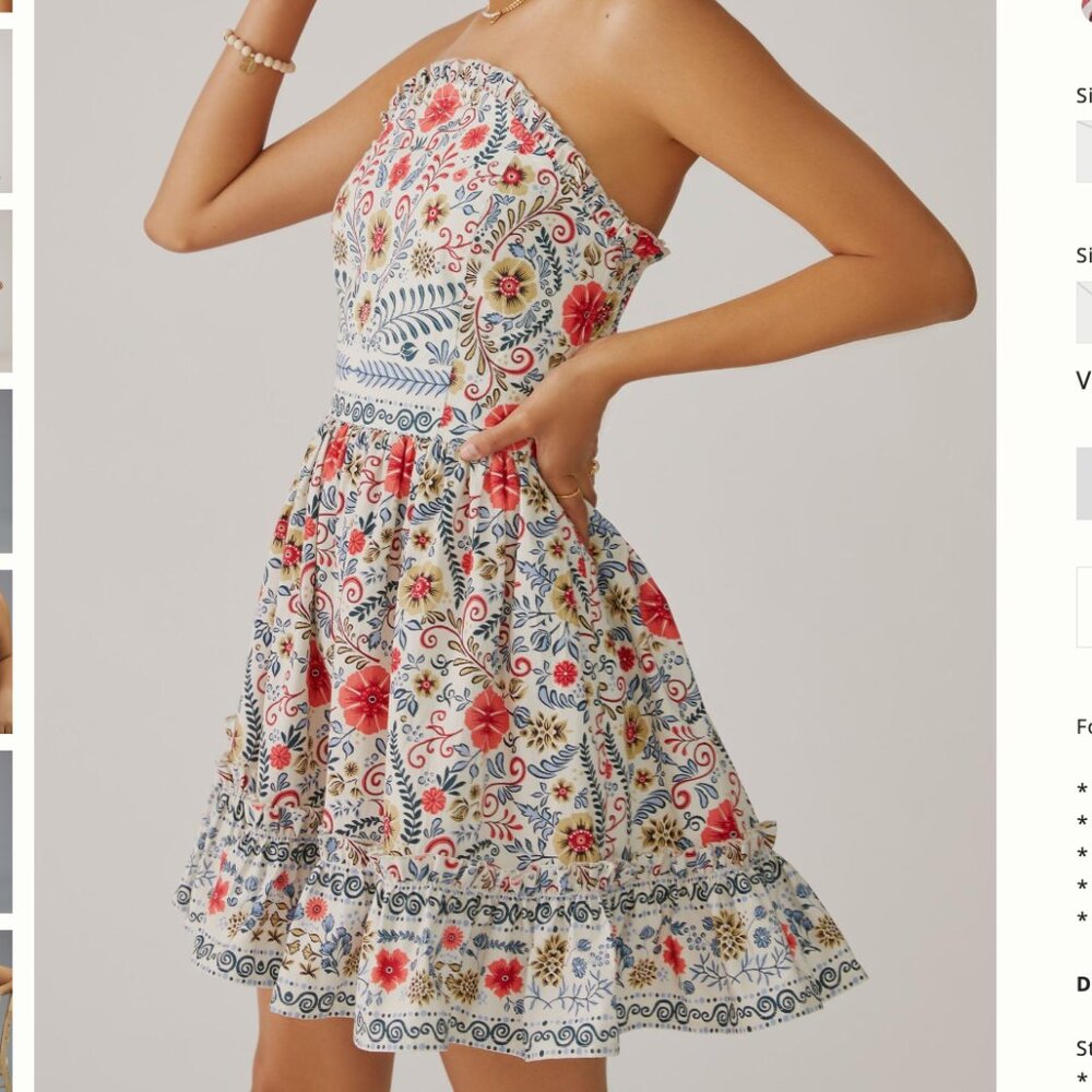 NWOT Anthropologie Forever that Girl Ruffle Tube Mini Dress